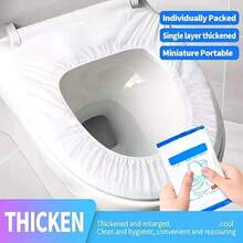 10pcs Disposable Flushable Toilet Seat Covers | Portable Travel Pack Soft Paper Covers, Comfortable And Hygienic - View 2