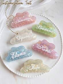 Personalized Name Pearlescent Hair Clip, Custom Name Hair Clip For Bride Bridesmaid Wedding Anniversary, Hair Accessories Graduation Gift For Her - Multicolor - View 11