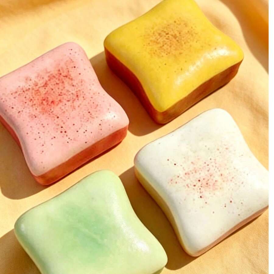 1个黄油吐司王，草莓奶油味、抹茶味吐司面包，质地厚实柔软蓬松，触感如云朵棉花糖般丝滑，可舒缓压力，是生日、毕业、母亲节、婚礼的理想礼物。