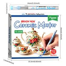 Flysea 12/24/36 Color Liquid Ceramic Paint Pens, Painting Doodle Marker Pens, Suitable For Glass, Ceramic, DIY Crafts, Adult Only. - Multicolor - View 8
