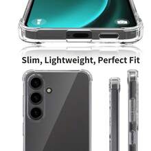 Transparent Air Cushion Shockproof Phone Case For International Version Galaxy Note/M Series, Precise Cutouts No Screen Protector Interference, M55, M54, M53, M52, M34, M33, M23, M14, M13, Note20 Ultra, Note20, Note10+, Note10, Note9, Note8, Transparent Four-Corner Shockproof Phone Case, Galaxy M Air Cushion Shockproof Case, Note Series Transparent Shockproof Case, Ultra-Thin Bare Phone Transparent Protective Cover, Full Coverage Soft Shell, Oleophobic Anti-Fingerprint, Real Machine Mold, No Screen Protector Interference, Galaxy Phone Case - Clear - View 2