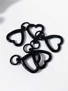 5/10/30/60pcs Colorful Rotating Heart-Shaped Lobster Clasp Key Rings Spring Connectors, Suitable For Bags, Dog Leashes, DIY Jewelry Making Accessories - Heart Keychain - View 10