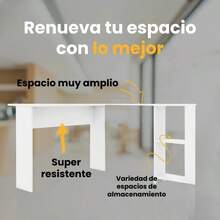 Escritorio en L minimalista negro para home office sin logotipos - Blanco helado - Ver 9