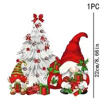 1/2/3PCS Water-Washable Heat Transfer Prints, White Christmas Tree With Gnome, Gift Box, Bow, HO-HO Text And Star Elements, Cartoon Retro Style Christmas Pattern, Suitable For T-Shirts, Bags, Pillows - Multicolor - View 2