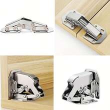 2pcs Stainless Steel Concealed Cabinet Hinges, 90° Spring Buffered, Surface Mount No Drilling With Screws, Quiet Soft Close Design, Suitable For Frameless Doors, Durable Metal Texture, Easy Assembly - Multicolor - View 6