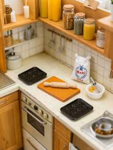 1 Set 19.5cm 1:12 Dollhouse Miniature Luxury Mini Fun Dollhouse Furniture Decor, Full Set Kitchen Scene Miniature Items, Suitable For Soft Decor Scene Matching; Adult Women Collection Atmospheric Item, Desktop Micro Landscape, Four Seasons Kitchen Scene Decoration - Multicolor - View 8