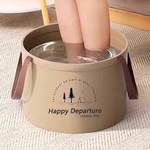 Xô gấp gọn 12L và 6.8L, chậu ngâm chân di động đa năng có thể thu gọn, xô lưu trữ du lịch ngoài trời, phù hợp cho cắm trại, leo núi, câu cá, dã ngoại, ký túc xá, ngâm chân và vệ sinh tại nhà - Xô tay - Xem 4