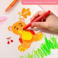 6pcs Colorful Gel Crayons, Twistable Crayon Set, Washable And Smooth For Coloring, Perfect For Paper, Halloween And Christmas Gifts - Multicolor - View 2