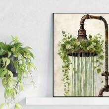 1pc Wall Art, Vintage Poster, Small White Daisy Shower Art Print, Botanical Floral - A - View 2