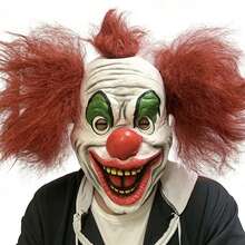 1pc Halloween Joker Mask With Green Wig, Adult Horror Killer Cosplay Role Play Mask - Multicolor - View 8