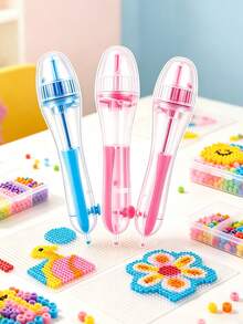 Perler Bead Pen With 2.6mm Tip And Automatic Mechanism, Perfect For 3D Pixel Bead Projects. Ergonomic Handle Design, Practical Tool For Making DIY Pens And Various Creative Crafts. - Multicolor - View 3
