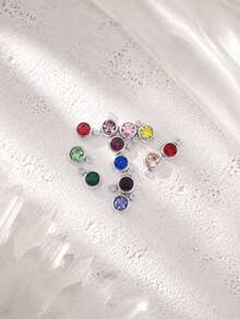 6/12/20/30 Gold/Silver Stainless Steel Charm Artificial Crystal Beads Pendant, Multiple Colors Random Mixed Birthstone Crystal Amulet Bracelet Jewelry Making DIY Handmade Necklace, Bracelet, Earring Accessories, Suitable For Valentine's Day And Birthday Gifts. - Multicolor - View 17