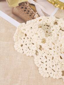 1pc Bohemian Vacation Style Floral Hollow Fishnet Hair Accessory Cap For Women, Elegant Hair Accessory For Beach Vacation And Daily Outings - Multicolor - View 5