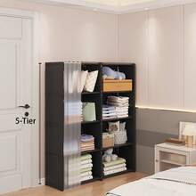 Freestanding Open Multi-Tier Storage Bookshelf, Easy Assembly Display Storage Rack, Large Capacity DIY Cubby Storage Cabinet, Suitable For Clothes, Books, Toys, Ideal For Bedroom, Living Room, Study, Office, Space-Saving Divided Storage Rack - Multicolor - View 11