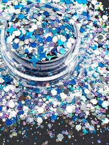 Nail Art Decorations, Ultra-Thin Colorful Solid Color Glitter, Sequins, Four-Pointed Star, Irregular Shaped Mixed Crystal Nail Art Assortment 1 Bottle, Korean-Style DIY Personal Nail Art Decorations, Glitter Sequins, Nail Stickers, Decals, Micro Rhinestones, Press-On Nail Decorations - Multicolor - View 6