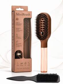 Spray Hair Brush Set With Detail Styling Tools, Curved Paddle Hair Comb With Press Spray Button, Flexible Bristles And Rounded Tip Design, Suitable For Curly, Wavy, Thick, Wet Or Dry Hair, For Women's Daily Styling And Travel Use - Multicolor - View 15