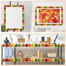 1 Roll Autumn Bulletin Board Border, Autumn Classroom Decor, Maple Leaf Bulletin Board Decoration, Suitable For Autumn Thanksgiving Back To School Classroom Office Blackboard Door Wall Decoration - 1 Roll - View 5