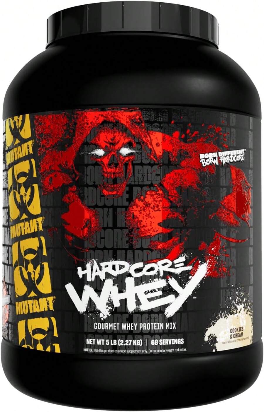 Mutant Hardcore WHEY | 100% Pure Whey Protein | 24g Protein, Fast-Digesting Whey Protein Isolate Plus Whey Protein Hydrolysate | 70 Servings | 5 LB | - White - View 1