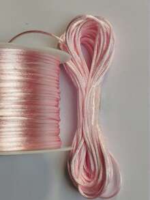 Silk Thread Satin Cord 1mm - 5 Meters Various Colors - Baby Pink - View 1