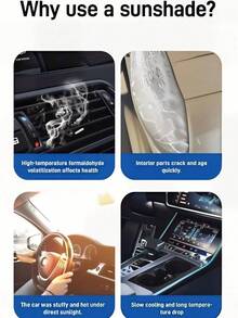 Portable Universal Car Front Windshield Sun Shade - Car Interior Heat Insulation Front Windshield Cover, Summer Car Front Windshield Sun Shade, UV Protection Heat Insulation Sun Shade, RV Essential, Car Cover, Car Accessories, Camping - Multicolor - View 5