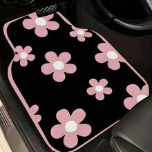 4pcs Floral Pattern Car Floor Mats, Suitable For Front And Rear Seats Of Sedans, Universal Fit, SUV Models, Interior Decoration, Protect Car Floor - A - View 2