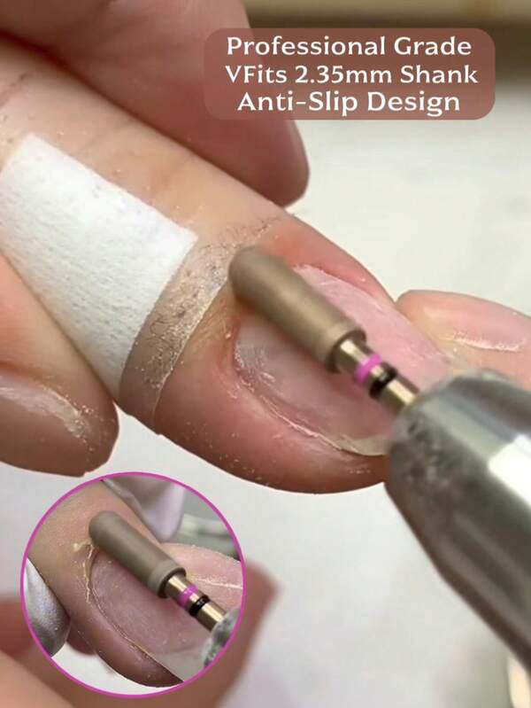 1 pieza Broca profesional de diamante oro rosa para uñas - Precisión para uñas & exfoliación, calidad de salón (vástago de 2.35mm)