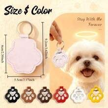 1pc Pet Paw Print & Fur Memorial Keychain Pendant, Leather Material, Long Lasting, Personalized Pet Fur Storage Bag, Pet Memorial Gift For Dog/Cat Lovers, Pet Loss Memorial Pendant - one-size - View 3