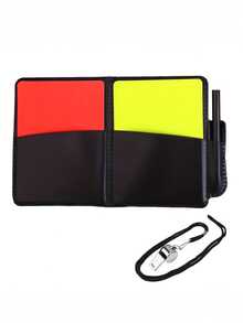 Soccer Referee Equipment Set, Includes Red And Yellow Cards, Metal Whistle, Captain Armband, Score Notebook And Pencil, Suitable For Soccer Match Training - Multicolor - View 6