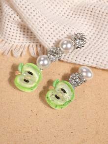 2 Peças Presilhas de Cabelo Criativas e Engraçadas para o Dia a Dia, Versáteis e Excêntricas, com Frutas, Strass e Pérolas para Franja Lateral - 26813 - Visão 8