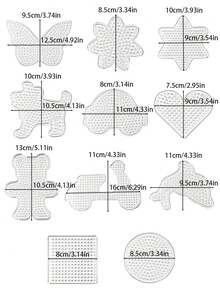 11Pcs Pegboards For 5mm Fuse Beads,Cute Animal Series, With 11 Pieces Colorful Cards For DIY Craft Beads, Best Friend Gifts - Board - View 2