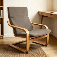 1pc Solid Color Poang Chair Cover, Jacquard Elastic Seat Cover, All-Season Universal Cushion Protector, Suitable For Home Bedroom - Chair Covers - View 10