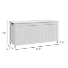 Storage Trunk With 2 Ty Hinges, Modern Entryway Bench With Side Handles, Storage Chest For Living Room, White-XY671858 - 838-444V82WT - View 3