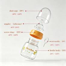 1pc 60ml PP Material Baby Milk Bottle, Silicone Nipple, Boilable And Steam Sterilizable, Suitable For 0-3 Months Old Infants - Multicolor - View 5