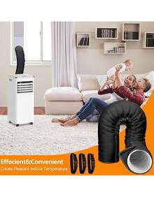 1pc Portable AC Hose Insulation Sleeve, Portable Air Conditioner Insulation Hose Cover, Fits 5 Inch (Approx. 12.7 Cm) And 5.9 Inch (Approx. 15.0 Cm) Exhaust Hose, Easy To Install, With 3 Adjustable Buckle Straps, Black - Portable AC Hose Insulation Sleeve - View 8