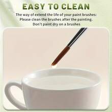Ultra-Fine 3pcs/6pcs Nylon Fine Bristle Paintbrush Set - Triangular Handle, Professional Art Supplies, Suitable For Watercolor, Crafts, Models, Miniature Models, Easter Eggs, Rock Art Painting, Line Drawing - Ideal Choice For Artists And Hobbyists (Some Brushes May Have Printing, Which Is Unavoidable Due To Craftsmanship And Does Not Affect Brush Use) - Sets - View 6