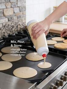 1pc Pancake Batter Measuring Cup With Whisk Ball & Stainless Steel Whisk, Home Baking Tool For Pancakes, Cupcakes, Muffins, Crepes, Kitchen Breakfast Gadget, Holiday Gift - Multicolor - View 16