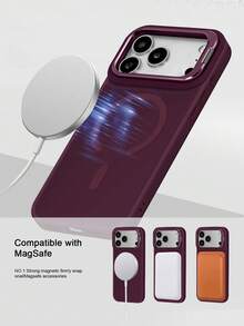 Koolife 1件裝 玫瑰紅 3合1 磁吸金屬框鏡頭保護/支架手機殼，相容 iPhone 18 Pro/18 Pro Max/17 Pro Max/17/17 Pro/17 Air/16 Pro Max/16 Pro/16/16e/15 Pro Max/15 Pro/15/14 Pro Max/14 Pro/14/13 Pro Max/13 Pro/13/12 Pro Max/12 Pro/12/11 Pro Max/11，壓克力防摔硬殼背蓋，防震耐刮，適合生日、週年、派對送給年輕女孩的春季禮物 - 櫻桃色 - 查看 10