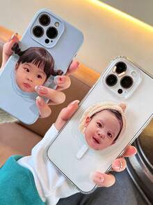 Custom Phone Case With Foldable Stand, Universal Phone Airbag Stand With Rotatable Feature, Kids Pet Celebrity Cartoon Customization, Acrylic Phone Stand - Multicolor - View 3