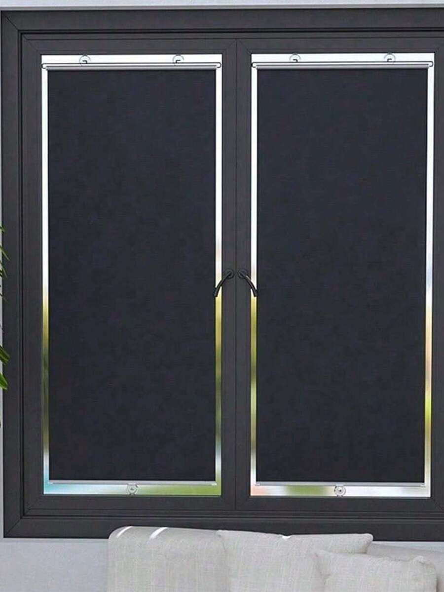 1pc/2pcs Blackout Roller Blinds, Suction Cup Installation, No Drilling Required, Easy To Use, Suitable For Car Windows And Home Windows For Heat Insulation, Sun Protection, Freely Expandable, Modern Style, Suitable For Bedroom And Multiple Rooms (Please Note), Please Soften With Hot Water Before Use And Place In A Well-Ventilated Area For 1-3 Days To Remove Odor From Material - Sunshade Roller Blind - View 1