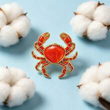 Cute Red Crab Lapel Enamel Pins And Brooches Badge Pins For Backpacks Bags Backpack Cool Decoration Friend For Gifts - Multicolor - View 8
