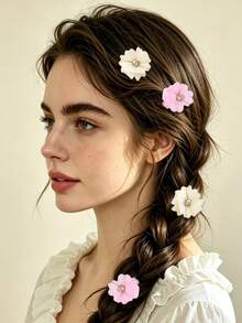 465pcs/Set Pink Butterfly & Flower Hair Accessories Set, Cute Hair Clips - Suitable For Girls And Women, Perfect For Dates, Parties, Back To School And Daily Wear - Multicolor - View 2
