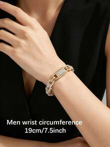 1pc Infinity Symbol Cubic Zirconia Bracelet, Street Casual Style, Hip-Hop Fashion Design, Versatile Commute Elegant, Unisex, Christmas Valentine's Day Gift For Family Friends Classmates, Party Gift - Multicolor - View 4
