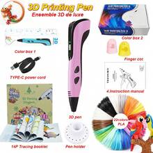 Luxury 3D Printing Pen Set With 2m 22-Color PLA Filament, Tracing Book, Finger Sleeve, Pen Holder, Compatible With ABS Mode, 3-Speed Adjustable, Suitable For Most Creative Craft Enthusiasts - View 8