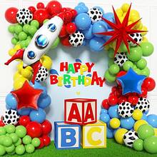 122pcs Rocket Theme Balloon Arch Set, Includes Red, Blue, Yellow, Green Balloons, Cowboy, Star, Rocket And Explosion Star Balloons, Suitable For Birthday Party, Baby Shower, Baptism And Gender Reveal Decoration - View 4