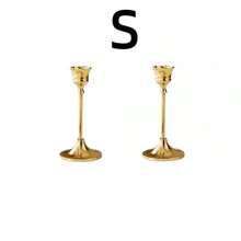 3pcs/6pcs/12pcs Candle Holders, Single Long Stem Brass Plated Iron Candle Holders, For Centerpiece, Candlelight Dinner Photo Props, Dining Table Living Room Home Decor, Candles Not Included - Copper Candlestick - View 10