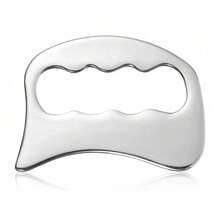 1Pc Stainless Steel Gua Sha Massage Tool - Muscle Scraping Gua Sha Knife - Soft Tissue Mobilization, Large Size Gua Sha Massager For Back, Legs, Arms Body Massager Massage Roller Lymphatic Massage - Silver - View 10