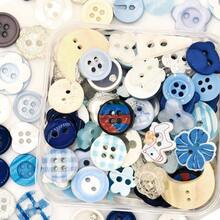 6/18/26/35/44/58/67/76/88/95/100Pcs Boxed Blue Resin Buttons Assorted, DIY Sewing Accessories, Flower Rabbit Round Buttons, Sweater Shirt Clothing Decorative Buttons, Scrapbook Collage Patchwork Accessories, Creative DIY Jewelry Making, Random Styles - Multicolor - View 7