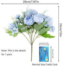 1/4pcs Artificial Peony Hydrangea Bouquet, Suitable For Wedding Decoration DIY Wreath Materials, Bridal Bouquet, Wrist Corsage, Boutonniere, Headpiece, Wedding Car Decoration, Door Arch Decoration, Applicable For Home, Restaurant, Bedroom, Vase Decoration, Birthday - Blue - View 3