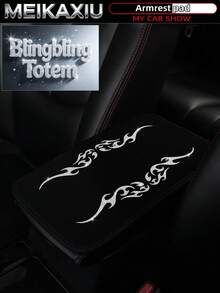 MEIKAXIU Totem Bling Bling Fabric Car Armrest Box Mat, Center Console Pad, Anti-Slip Mat, Aksesoris Dekorasi Mobil untuk Wanita - Edisi Totem Berkedip - View 10