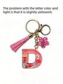 Colorful Flower Pendant Keychain, Suitable For Matching With Bags - Pink - View 8